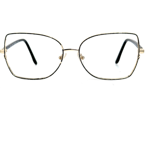 BCBGMAXAZRIA RESPLENDENT Black Sparkle 56-15-135 Butterfly Eyeglass Frame H16845 - Picture 1 of 7